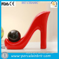 Fashion popular gift high heels shaped red Ceramic Decorative Item